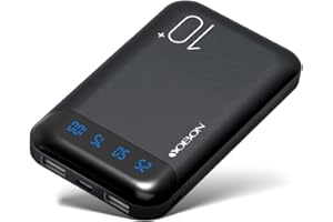 YOBON Power Bank 10000mAh Przenośna ładowarka do Telefonu Komórkowego Zewnętrzny Akumulator z 2 wyjściami USB 2.4 A i Wejściem USB C Kompatybilny z Huawei iPhone iPad Samsung Android Tablet (Mini Black)