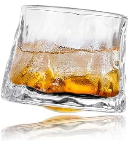 Bicchieri Grappa Particolari 4 Bicchieri Da Whisky Con Fondo Storto Rocking In Vetro Oscillante Rum Bourbon Rum Zacapa