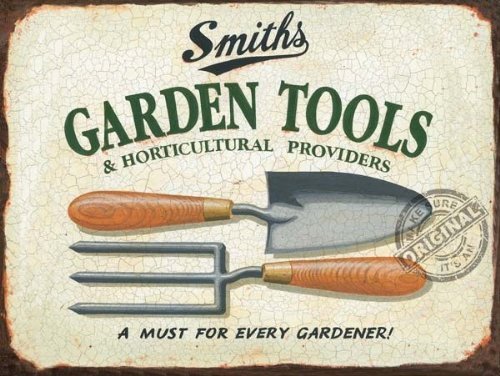 SMITHS GARDEN TOOLS Metal Advertising Sign (SMALL 200mm X 150mm) by The Original Metal Sign Company