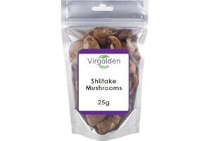 Shiitake Mushrooms Whole 25g by Virgolden - Great Source of Protein, Flavoured Mushroom, Premium Quality