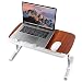 Produktbild Utaxo Laptop-Tisch auf Bett, Klappbett Schreibtisch Kinder, Bettablage Tisch höhenverstellbar, neigbarer Laptop Tischständer für Couch.Sofa, Schoß und Schreiben (Braun)