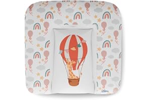 Kikido Cambiador Bebe 70x75 - Globo - Cambiador Bebe Impermeable, Suave, Fácil de Limpiar y Portátil - Colchoneta Cambiador para Cómodas, Mesas y Viajes - Medida Universal 75x70