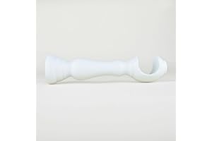 TENDAGGIMANIA Staffe per Tende 1 COPPIA - Per Bastoni per tende in Legno ∅ 35 MM - Colore: BIANCO -LUNGHEZZA 18 CM - Staffe con piastrina di fissaggio, viti e tasselli- 100% Legno Made in Italy