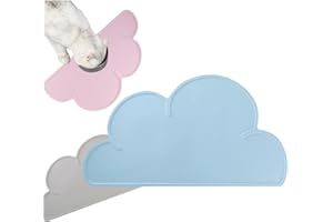 VINPAM-Premium Cat Food Mat - Anti-slip Silicone Pet Feeding Mat, Cloud-shaped Design for Food and Water, Ideal for Cats and Small Dogs - 48 * 27cm (Blue)