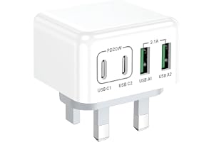 Aioneus USB C Charger 4-Port 40W iPhone Fast Charger Multiple USB Plug Type C Adapter with Double USB-C & USB-A Wall Charger for iPhone 16/16 Pro Max,15/14/13, Samsung Galaxy S25 S24, iPad