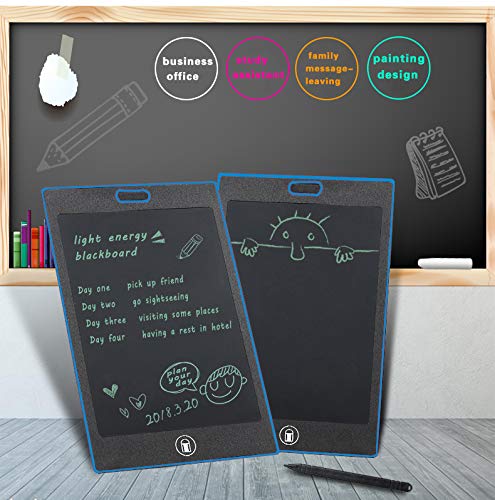 LCD Writing Tablet 8.5 Inch Electronic Writing Board, Digital Graphic Drawing Tablets for Kids with Lock Key Brighter Lines, Portable Robot Pad for Home School Office with Stylus (Blue)