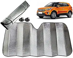 Selifaur - 60x130 cm Foldable Auto Front / Rear Window Car Windshield Sun Shade for Creta