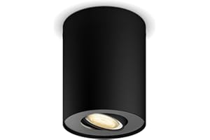 Philips Hue White Ambiance Pillar, Estensione Faretto Led Smart per Kit Base Pillar, Lampadina GU10 Inclusa, Bluetooh, 5.5 W, Nero