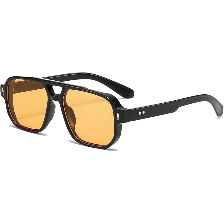 IG Eyewear Retro Aviator Sunglasses For Men - Vintage Flash Lens With UV400 Protection