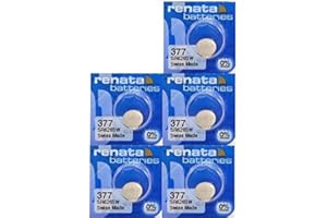 Renata 1.55V 377 Sr 626 SW Button Cell Battery for Wrist Watch Swiss Made - Set of 5 Pieces
