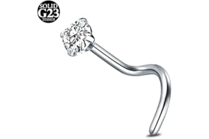 AceFun Piercing naso titanio per donne uomini 1.5mm 2mm 2.5mm 3mm diamante forma L Screw 1 Nostril Piercing a uncino 1 pezzi G23 acciaio gioielli con zirconi