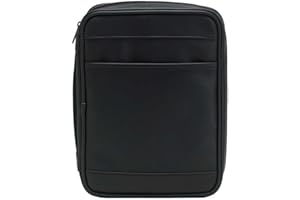 DICKSONS Black Outer Pocket Leather Like Vinyl Bible Cover Case with Handle X-Large