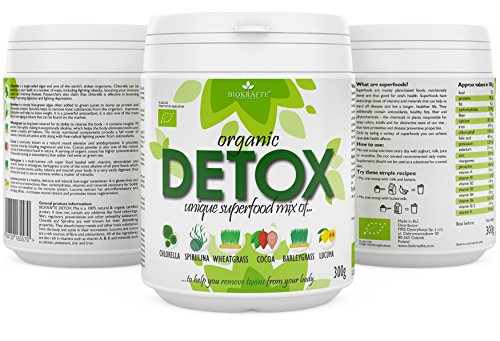 6in1 DETOX SUPERFOOD MIX 300g | Zertifiziert aus biologischem Anbau, Chlorella, Spirulina, Weizengras, Gerstengras, Lucuma & Kakaopulver | Komplett natürliches Detox-Nahrungsergänzungsmittel |Einzigartige Mischung mit 6 Zutaten |KEINE Zusatzstoffe |30 Tage Behandlung | Jetzt nur €0.66 pro Portion | BIOKRÄFTE® - 2
