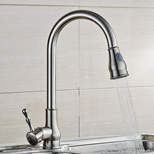 AWXJX Mixer Water Tap Hot and cold copper Pull out kitchen Brushed Rotating