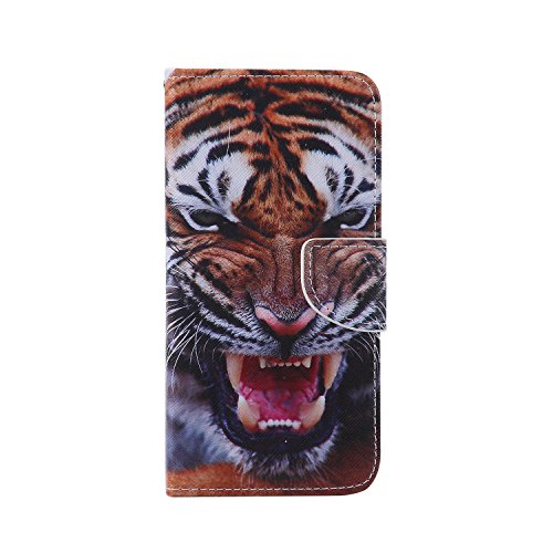 Feeltech Samsung Galaxy J710/J7 2016 Hülle [Berühren Sie Stift] Elegant PU Leder Tasche Magnetverschluss Ultra Schlanke hülle Gemalte Colour Muster Design Mit Back Cover Etui Skin Shell Purse hülle Standfunktion Kredit Kartenfächer Folio Mit Karten Geldscheinfach im Bookstyle Schale Für Samsung Galaxy J710/J7 2016 – Tiger - 2