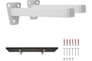 MAD SRL MAD Staffe per Mensole, Reggimensola Industriale con Viti e Tasselli, Staffe Mensole Pesanti (25 cm, Grigio Chiaro RAL 7040)