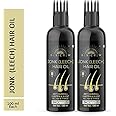 DESICREW Pure Jonk Oil Leech Tail with comb Applicator - Cold Pressed - For Hair Regrowth control & hair fall For Men & Women-100ML-Pack Of 2 Bottle(200 ml)
