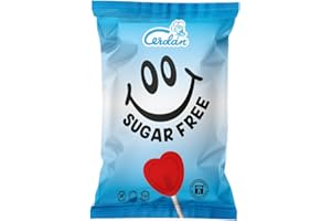 Caramelos Cerdán - Piruletas Mini Corazón Sin Azúcar Sabor Cereza | Caramelo Duro con Palo Sin Gluten ni Alérgenos | Ideal para Fiestas, San Valentín y Cumpleaños | Bolsa de 100 Unidades