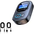 NALACAL Bluetooth Transmitter Receiver - Bluetooth 5.3 Wireless Audio Adapter with TF Card Playback, LCD Screen, Low Delay, High Fidelity - Dual Mode Wireless Receiver and Transmitter