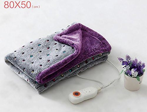 D&amp;F Electric Blanket Size - 80x50 Centimetres - Warm Up, Shawl, Knee Pads, Protect The Belly 100%Polyester Flannel - Built In Advanced Overheat Protection System With Auto Safety Shut Off , purple