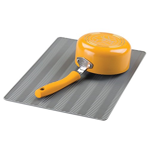 Interdesign 63713EU Chevron Silikon, Abtropfmatte, groß, grau - 3