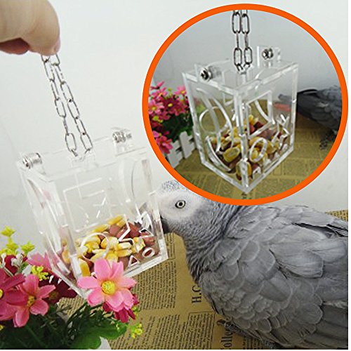 Deaktivieren Sie Acryl Vogelhäuschen Nahrungssuche System interaktives Spielzeug hängen Stil für Papagei Papageien Pet - 3