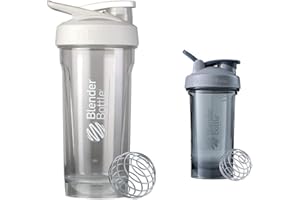 ‎BLENDERBOTTLE BlenderBottle Strada - Tritan - Trinkflasche mit BlenderBall, geeignet als Eiweiß / Protein Shaker, Wasserflasche, BPA frei, skaliert bis 600 ml, Fassungsvermögen 820 ml, weiß, 273 g