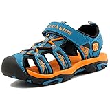 Outdoor sandalen Sommer Sandalen Jungen Ultraleicht Geschlossen Trekking Wandern Schuhe Mädchen Unisex Kinder Outdoor Sport Strand mit Klettverschluss Blau 26 EU