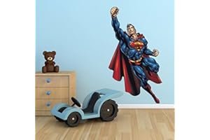 WALL SMART DESIGNS Superman DC Comic Superhero Full Multi Colour Wall Art Sticker Decal Mural Children's Bedroom Transfer Graphic Décor