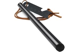 LASPI Kit de survie allume-feu avec collier en cuir et allume-feu multifonction - Allume-feu en acier - Pour camping, randonnée et urgences
