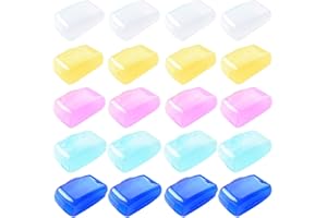 DULSPUE Funda Cepillo Dientes - 20 pcs Estuche Protector la Cabeza del Cepillo de Dientes, Colores Diferentes Funda Protectora para Viajes, Campamentos Estuche Portátil Adecuado para Viajes