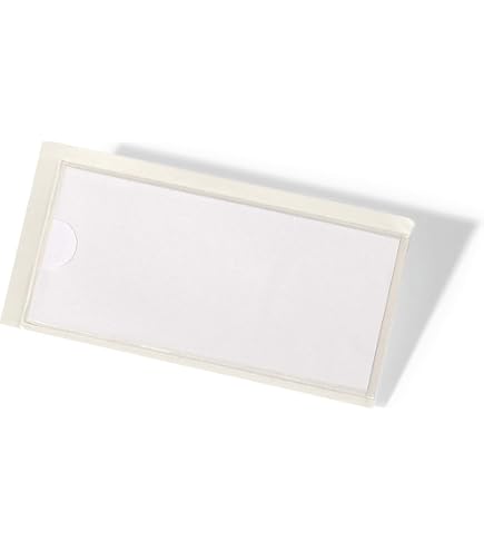 Pochettes Étiquettes Auto-Adhésives Transparentes - 46x75 Mm (Intérieur 44x74 Mm) - Lot De 24 - Avec Perforation Pouce - Pour Étagères, Dossiers - 9