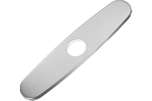 QUARKZMAN 25,4 cm diskbänkskran hålskydd täckplatta 304 | Rostfritt stål med ABS-platta hygienisk täckplatta, för diskbänksarmatur oval borstad nickel silverton färg