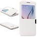 Produktbild Urcover® View Case Handy Schutz-Hülle | Kompatibel mit Samsung Galaxy S6 Edge | Hart Kunststoff Weiß | Elegant Wallet Cover Sicht-Fenster | leichte Schale dünne Tasche