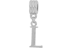 Charm Buddy Alphabet Letter Initial Pendant Dangle Charm Beads for Silver Charm Bracelets