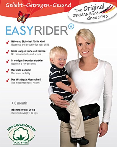 EASY KINDERIDEEN, ORIGINAL EASY RIDER Babytrage, GERMAN BRAND since 1995, 100 % CANVAS-COTTON, Universalgröße S bis XL - 2