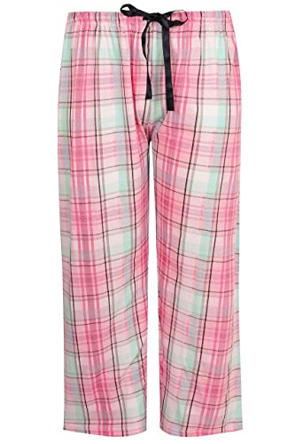 YoursClothing Plus Size Womens Check Print Pyjama Bottoms, Plus Size 16 to  36 Size 18-20 Pink