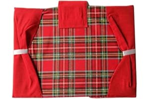 Russo Tessuti Copriforno Coprifornello Natale Natalizio Cucina Scozzese Tartan Rosso Country-Copriforno