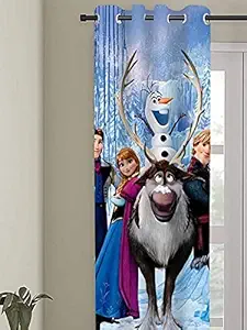 SAI-ENTERPRISES | 3D Polyester Curtains for Window Kids/Girls Room - 7 feet x 4Feet, Pack of 1 Piece (Elsa & Anna/ Frozen)