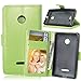 Produktbild Nancen Nokia Microsoft Lumia 435 Lederhülle Neu Style Acht Farbe Weich PU Flip Case Ledertasche / Schutz Etui, Einfach Vintage Kollektion Karten Slot Foto Wallet Hülle Handy Tasche Zubehör