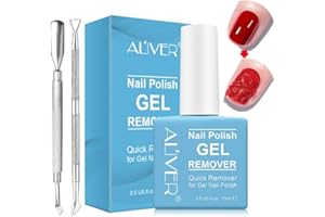 Dissolvant Vernis Semi Permanent, Magic Remover Semi Permanent avec un Poussoir et un Grattoir à Cuticules, 15ml - Retrait Facile et Rapide du Vernis à Ongles Gel