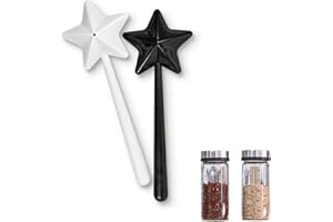 YEJAHY 2 sztuki pojemników na przyprawy, magiczna różdżka w kształcie gwiazdy, solniczka i pieprzniczka, do kuchni, przypraw, dozownik soli, restauracji, butelka na przyprawy, akcesoria kuchenne,