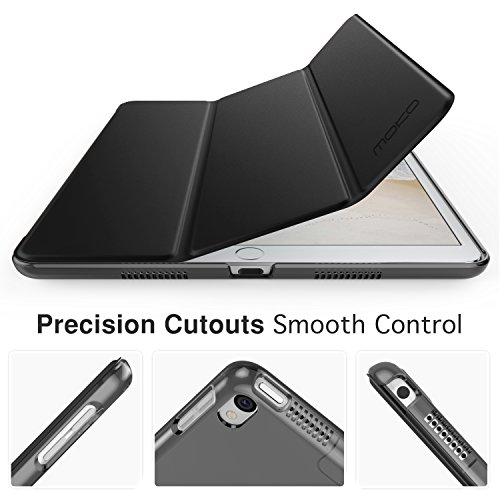 MoKo Hülle für iPad Pro 10.5 Zoll 2017 – PU Leder Tasche Schutzhülle Schale Smart Case mit Translucent Rücken Deckel, mit Auto Schlaf / Wach Funktion und Stanfunktion für Apple iPad Pro 10.5 Tablet, Schwarz - 7