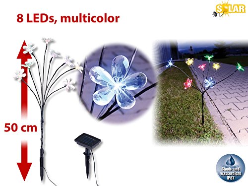 Lunartec Solar-LED-Lichterbaum mit 8 Blüten und Erdspieß, multicolor, 50 cm - 2