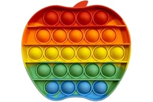 Ranzah Apple Fidget Toy |Push Pop Bubble Sensory Poppet Toys For Kids And Adults| Rainbow Popper Pop Up Toys For Fun|Autism Special Needs Silicone Stress Reliever Fidget Toys (Apple)