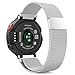 Produktbild MoKo Armband für Garmin Forerunner 220/230/235/620/630/735XT - Milanaise Wrist StrapWatchband Uhrband Uhrenarmband Erstatzband mit Magnet-Verschluss für Garmin Forerunner 235 WHR Laufuhr, Silber