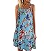 Produktbild Yvelands Damen Tank Kleid Sommer V-Ausschnitt ärmelloses Boho Kleid gedruckt Beach Party Minikleid(Blau,XXXL)