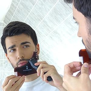 Beard Shaping Tool Template. Beard Shaper Tool Plus Comb for line up & Edging, Men's Facial Hair Hairline Perfect… - Image 5
