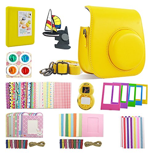 Shaveh Accesorios compatibles para Fujifilm Instax Mini 8/8 + Mini 9, Juego de Cámaras 11 en 1 (Limón)