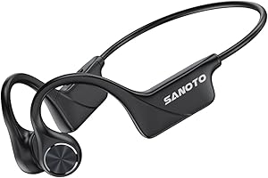 SANOTO Knochenschall Kopfhörer Bluetooth 5.3,Open Ear Kopfhörer Kabellos Bone Conduction Kopfhorer IPX5 Wasserdicht Sportkopfhörer Lange Akkulaufzeit Kopfhörer für Läufer Fitness